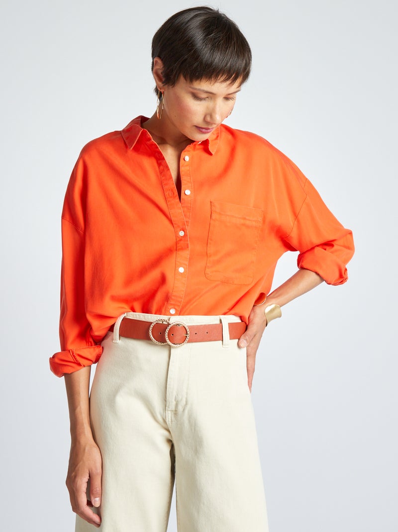 Chemise WRANGLER POCKET LINEN Flamingo