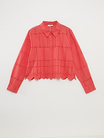 Chemise unie avec broderies anglaises 'JDY'