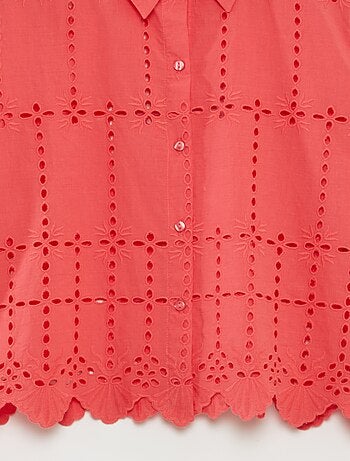 Chemise unie avec broderies anglaises 'JDY'