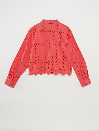 Chemise unie avec broderies anglaises 'JDY'