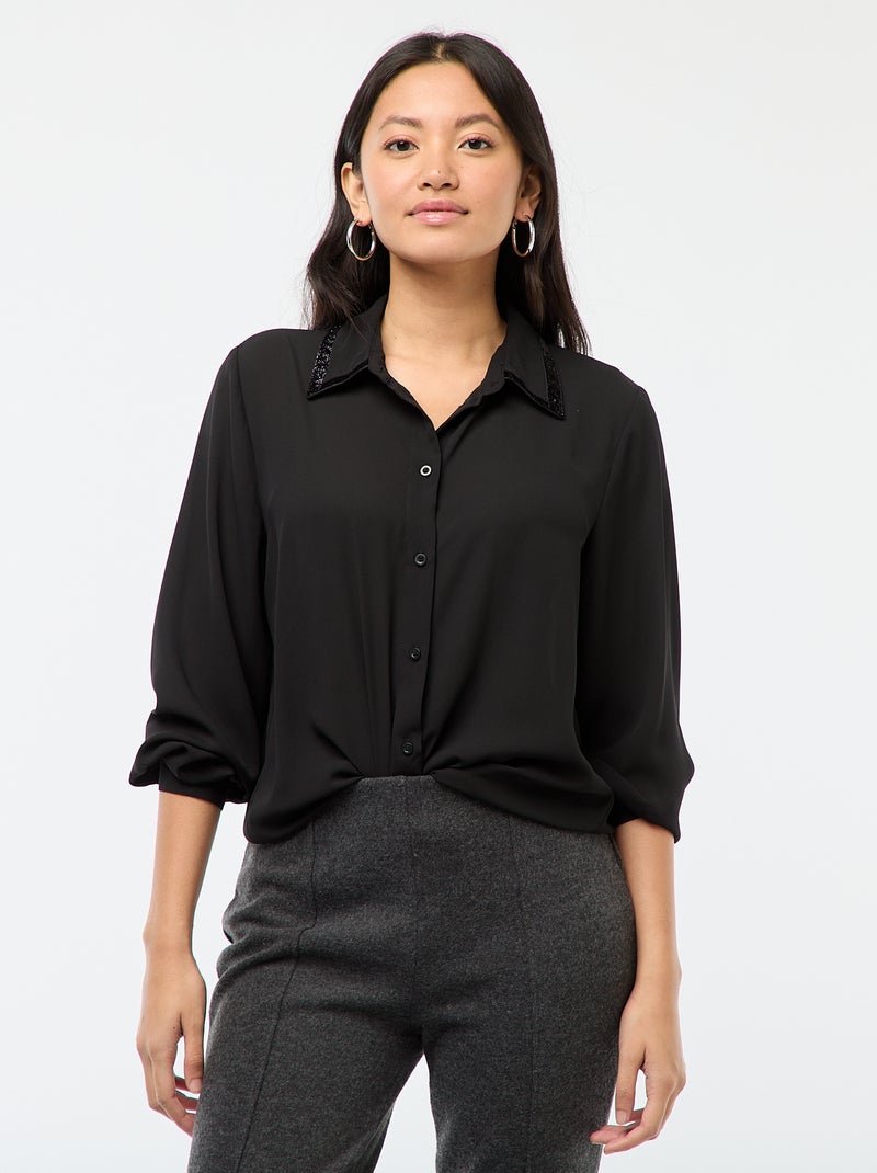 Chemise unie avec col pailleté 'JDY'