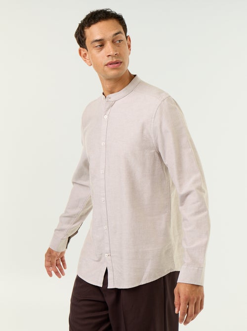 Chemise unie col mao - Kiabi
