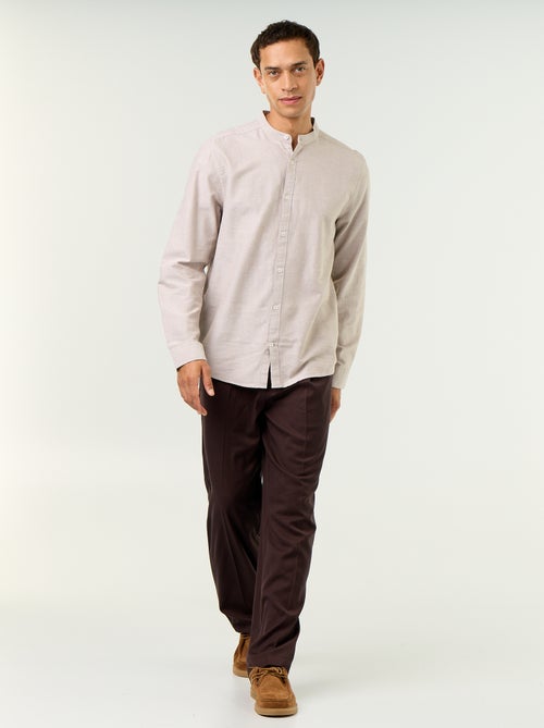 Chemise unie col mao - Kiabi