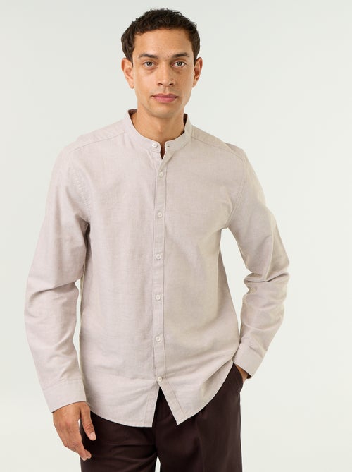 Chemise unie col mao - Kiabi