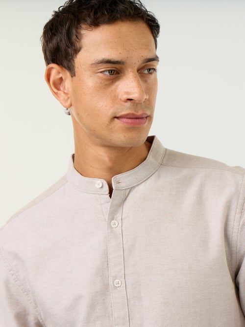 Chemise unie col mao - Kiabi