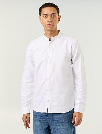Chemise unie col mao