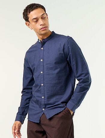 Chemise unie col mao