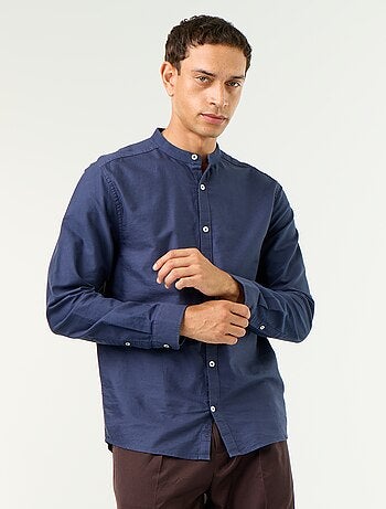 Chemise unie col mao