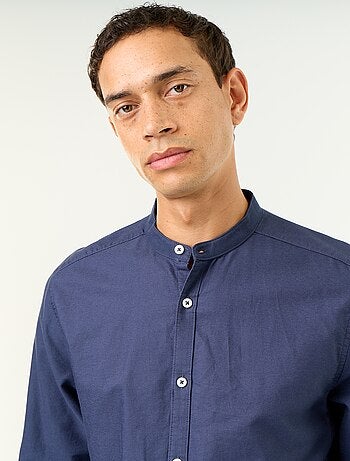 Chemise unie col mao