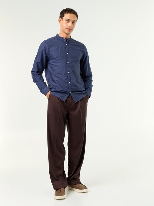 Chemise unie col mao - Kiabi