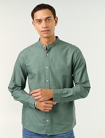 Chemise unie col mao