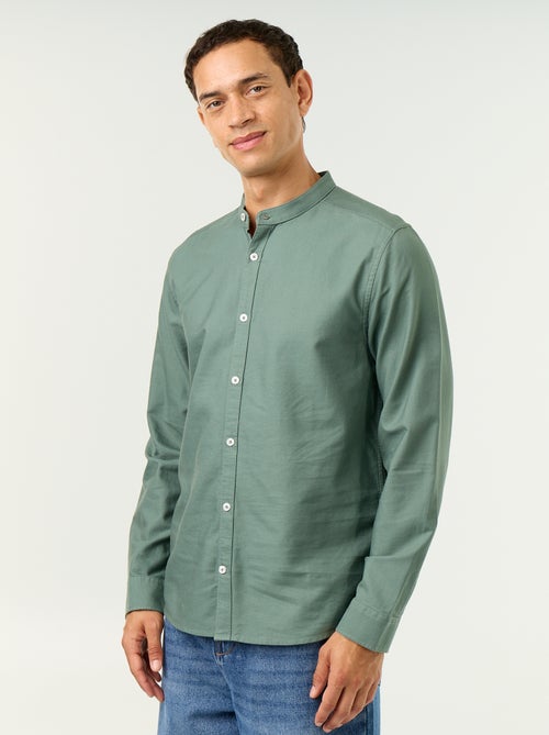 Chemise unie col mao - Kiabi