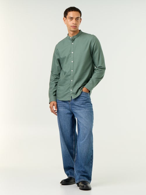 Chemise unie col mao - Kiabi