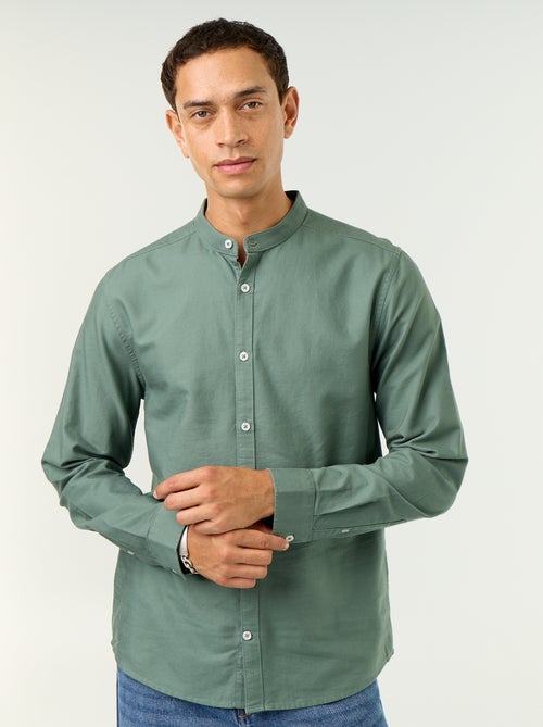Chemise unie col mao - Kiabi