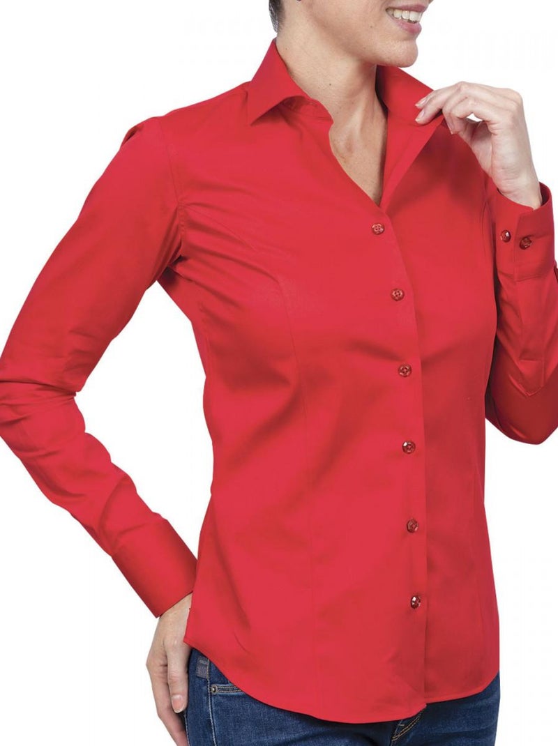 Chemise unie CORRIE Rouge - Kiabi
