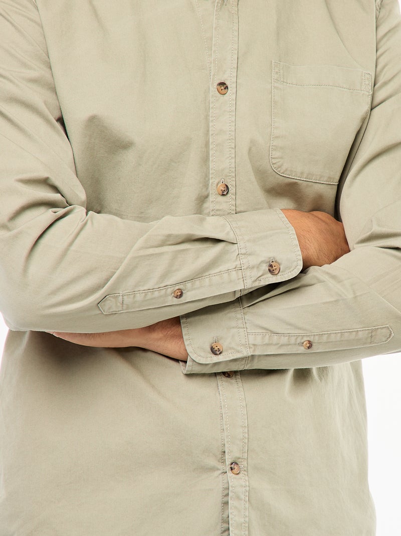 Chemise unie coupe droite / Regular fit Vert - Kiabi
