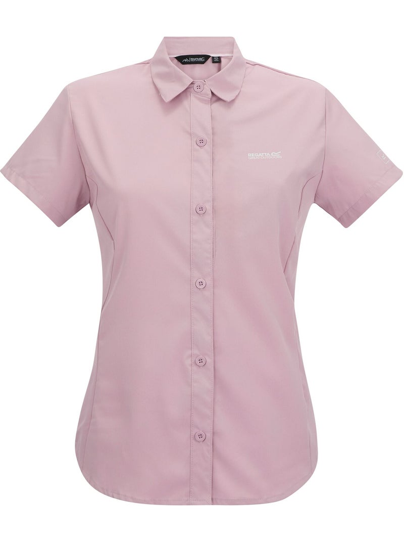 Chemise unie de voyage manches courtes - regatta Mauve lilas - Kiabi