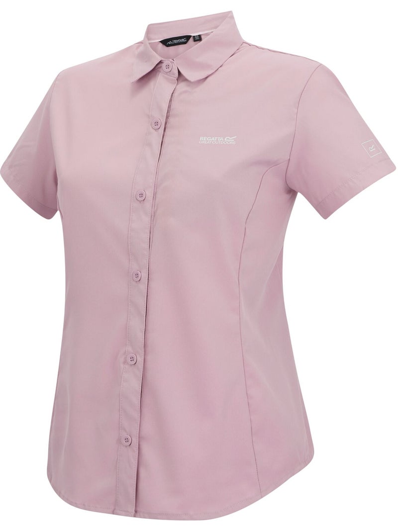 Chemise unie de voyage manches courtes - regatta Mauve lilas - Kiabi