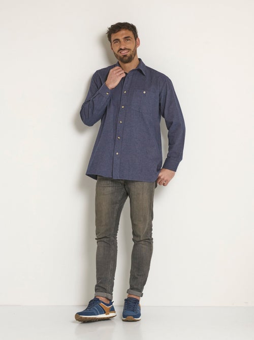 Chemise unie en flanelle chaude - Afibel - Kiabi