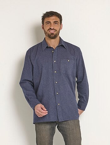 Chemise unie en flanelle chaude