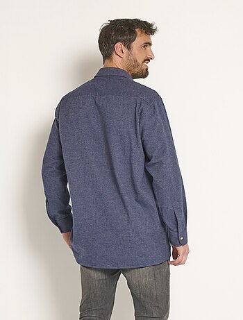 Chemise unie en flanelle chaude