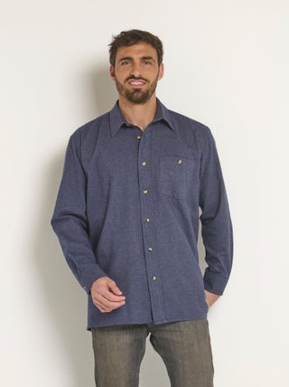 Chemise unie en flanelle chaude