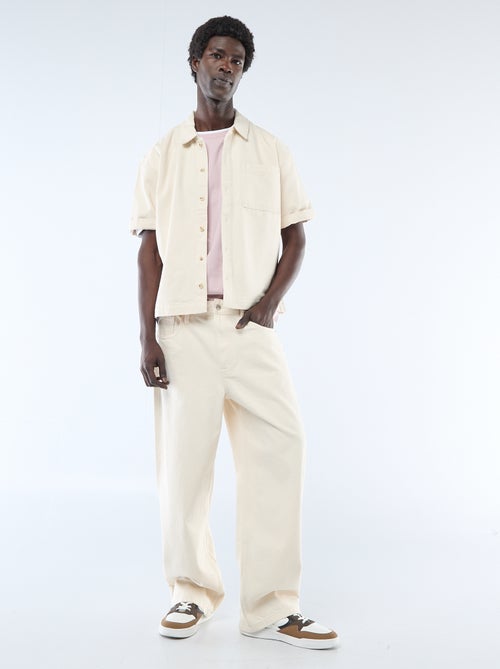 Chemise unie en jean à manches courtes - Kiabi