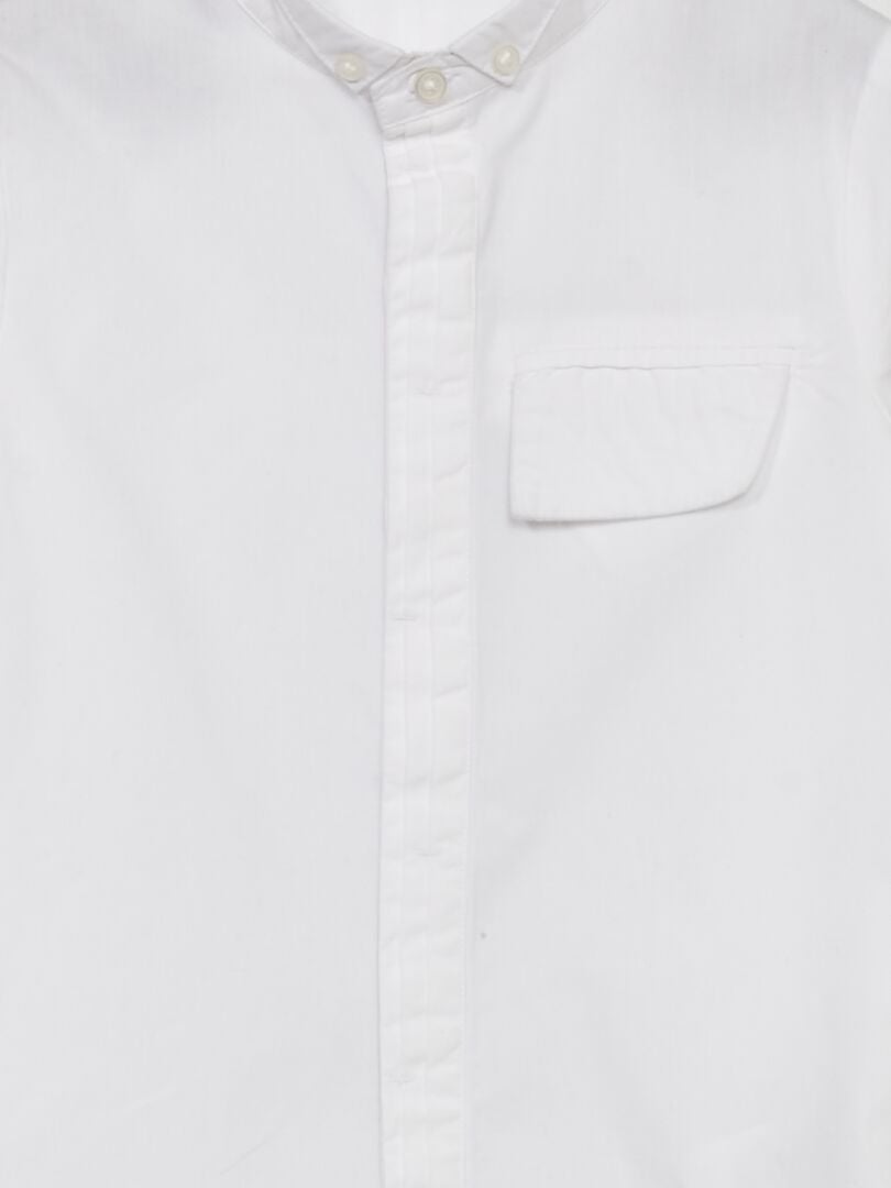 Chemise unie en popeline blanc - Kiabi