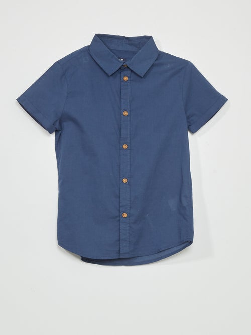 Chemise unie en voile de coton - Kiabi