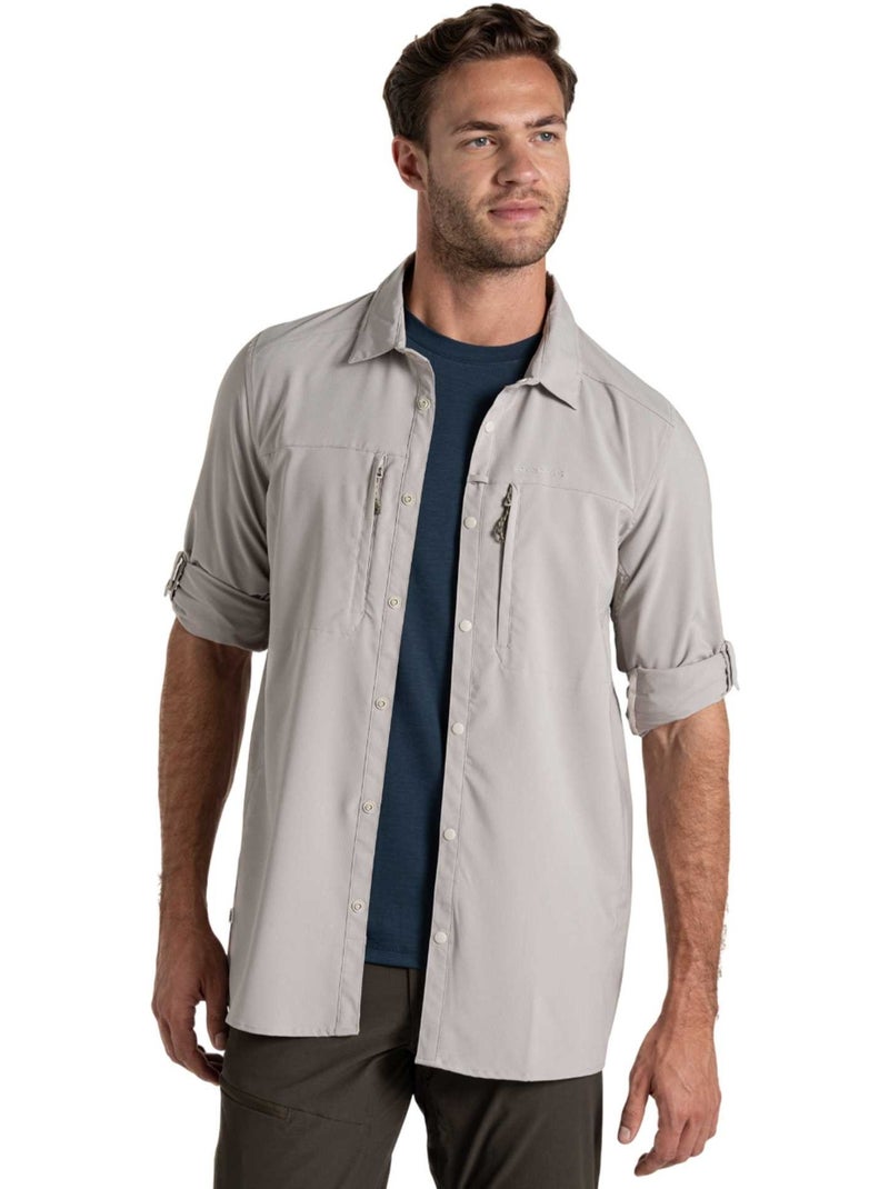 Chemise unie manches longues - craghoppers Beige - Kiabi