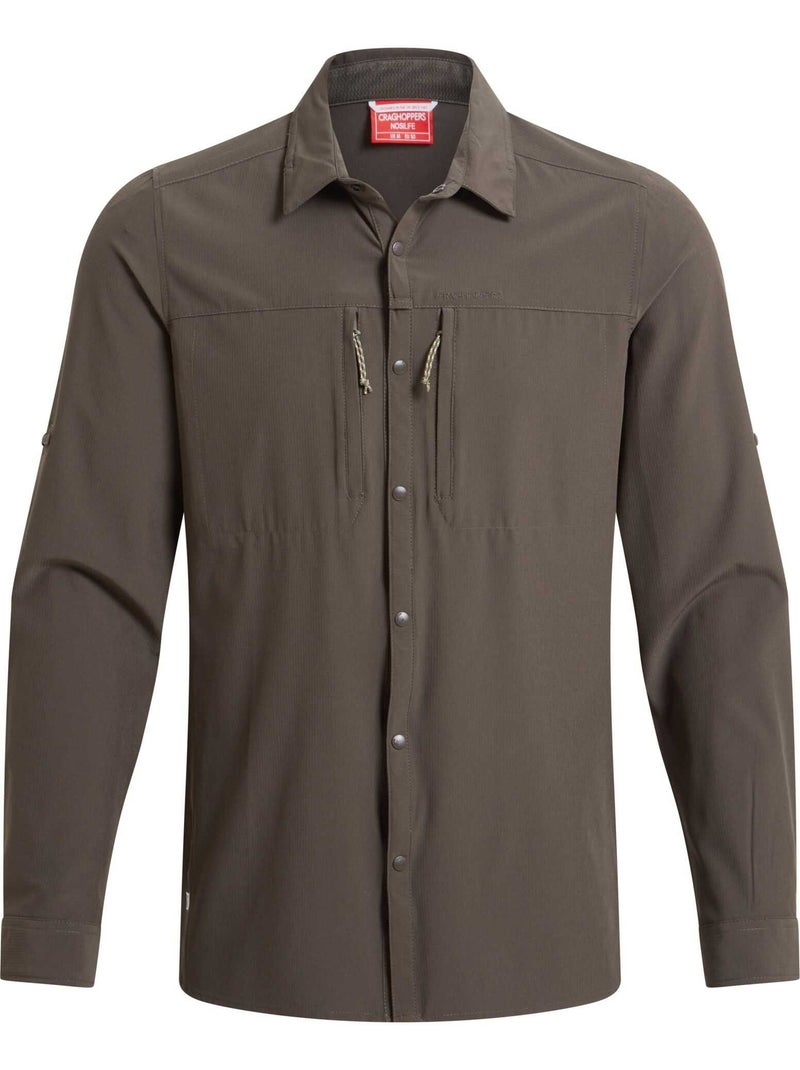 Chemise unie manches longues - craghoppers Noir Kaki - Kiabi