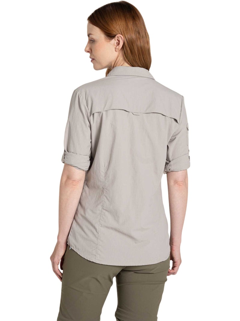 Chemise unie manches longues adventure - craghoppers Blanc nacré - Kiabi