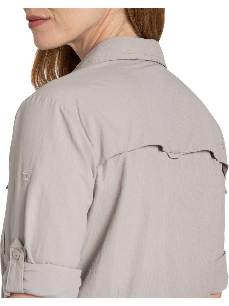 Chemise unie manches longues adventure - craghoppers Blanc nacré - Kiabi