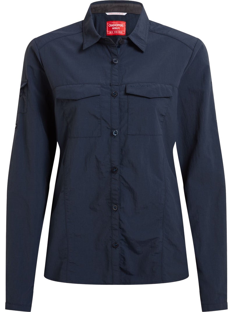 Chemise unie manches longues adventure - craghoppers Bleu foncé - Kiabi