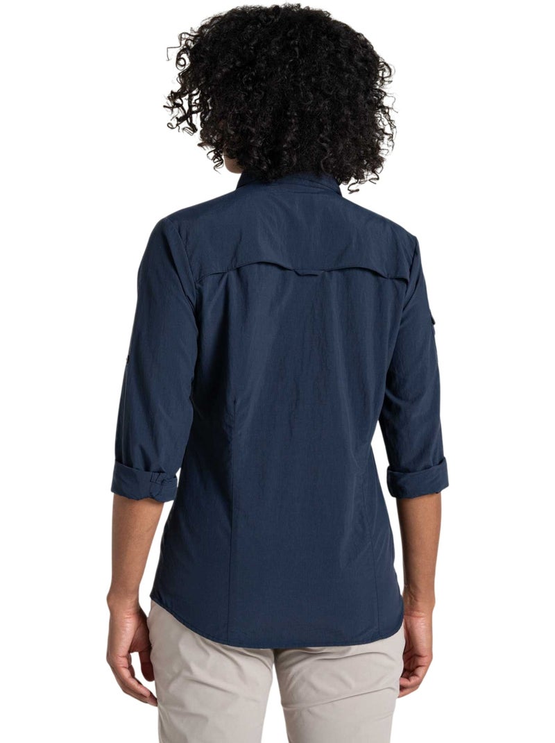 Chemise unie manches longues adventure - craghoppers Bleu foncé - Kiabi