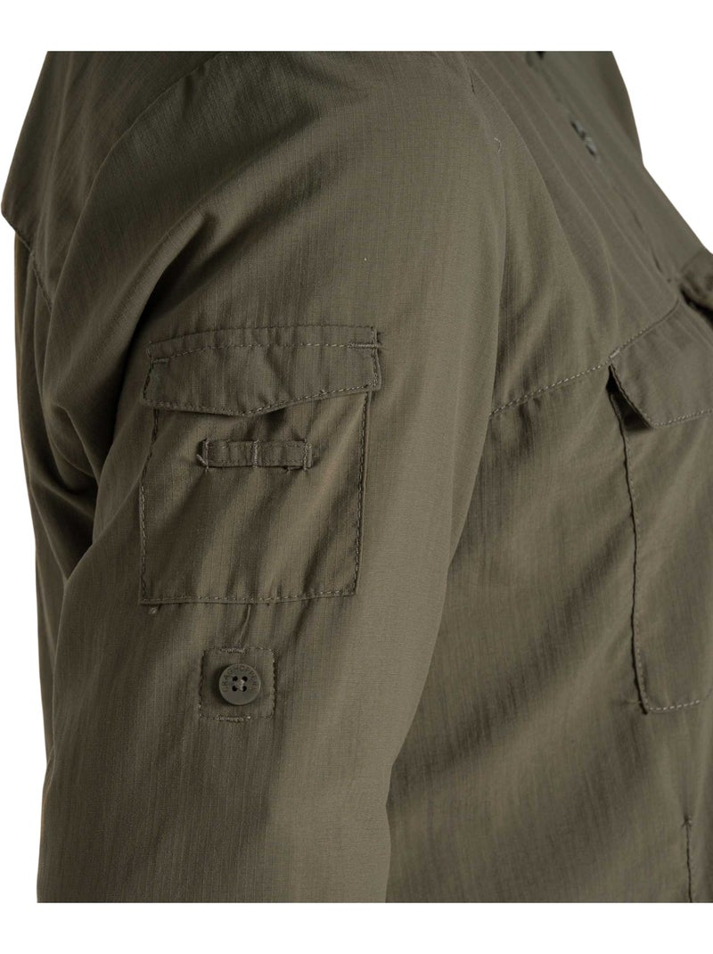 Chemise unie manches longues adventure - craghoppers Kaki - Kiabi