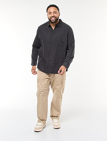 Chemise unie manches longues en matière douce