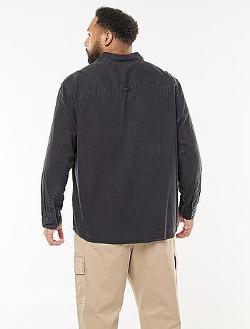 Chemise unie manches longues en matière douce