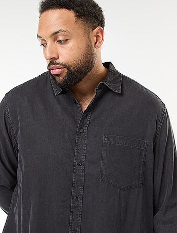 Chemise unie manches longues en matière douce