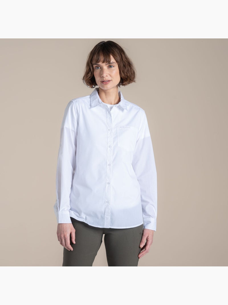 Chemise unie manches longues kiwi - craghoppers Blanc - Kiabi