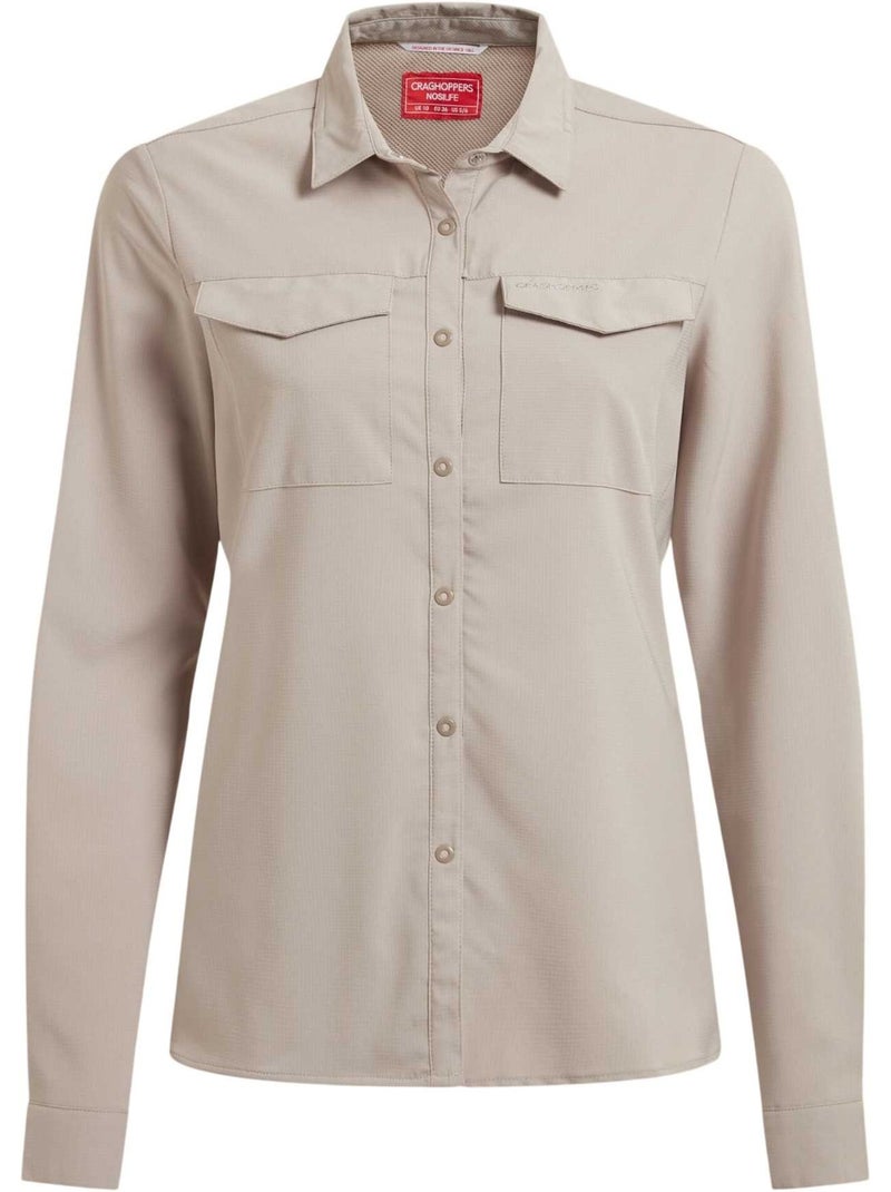Chemise unie manches longues nosilife pro - craghoppers Blanc nacré - Kiabi