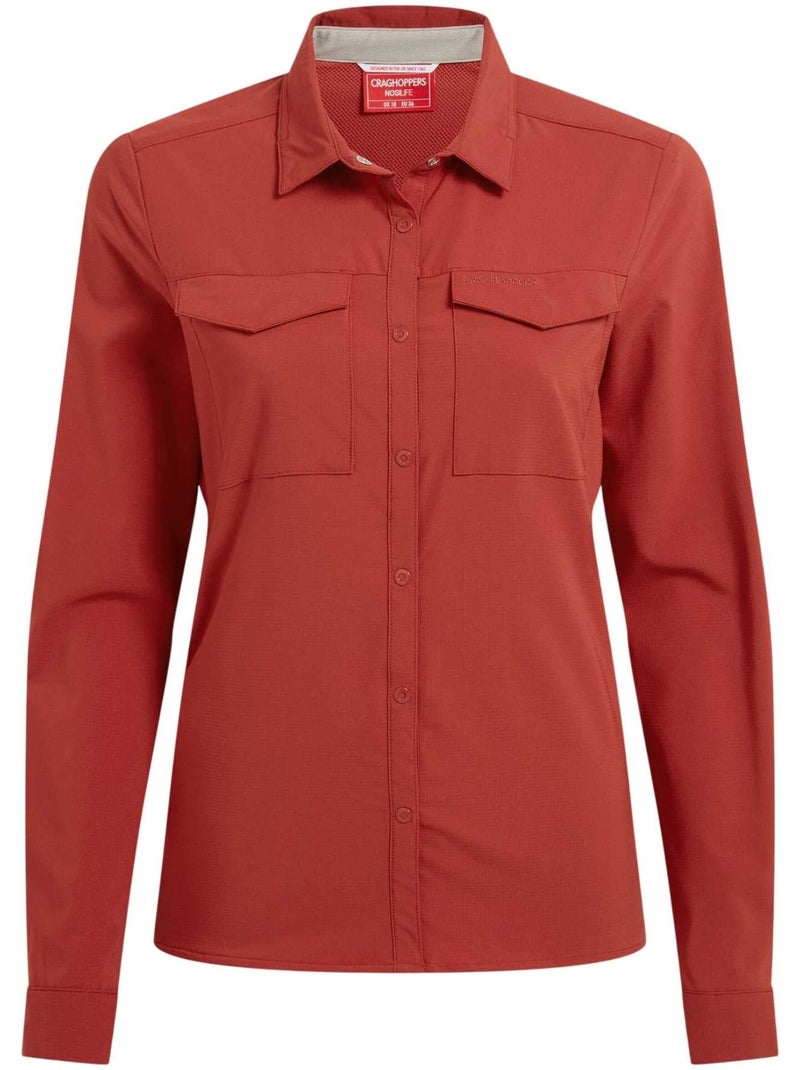 Chemise unie manches longues nosilife pro - craghoppers Rouge - Kiabi