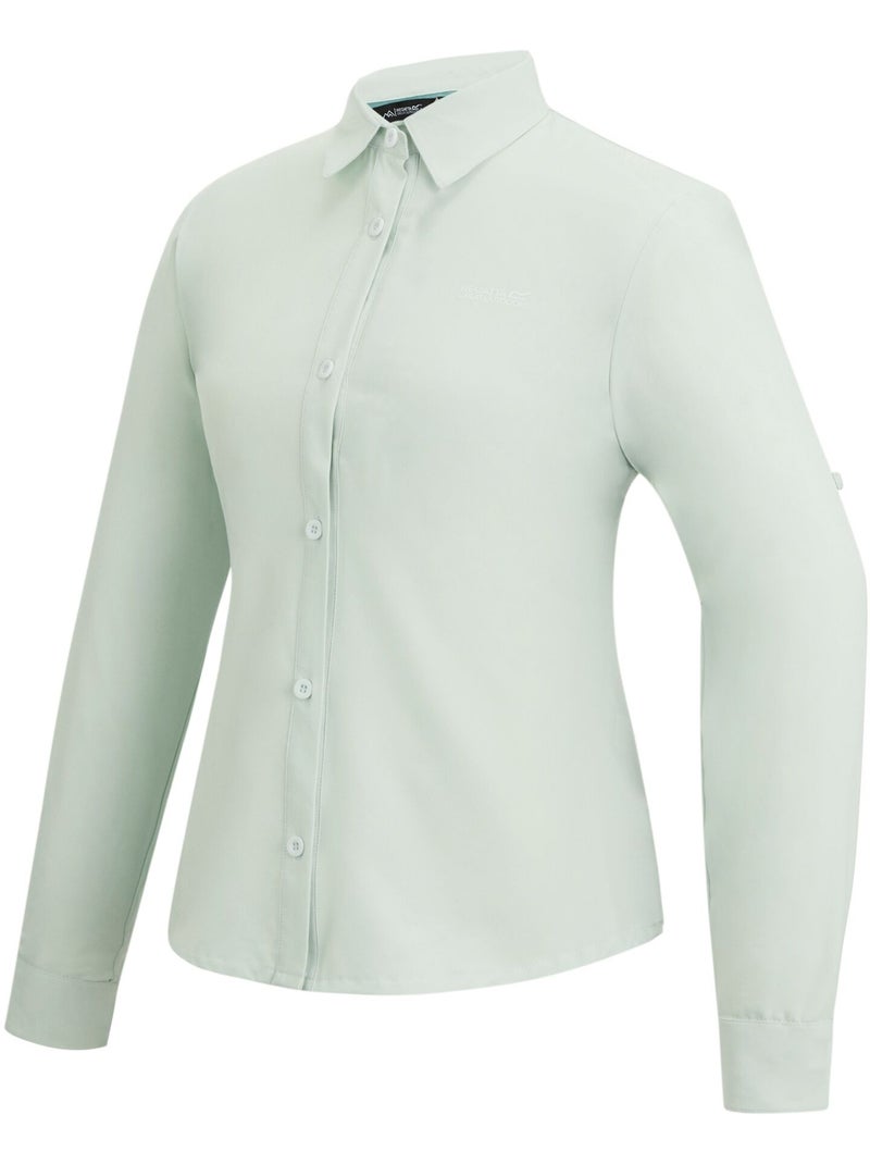 Chemise unie manches longues travel light - regatta Bleu aqua - Kiabi