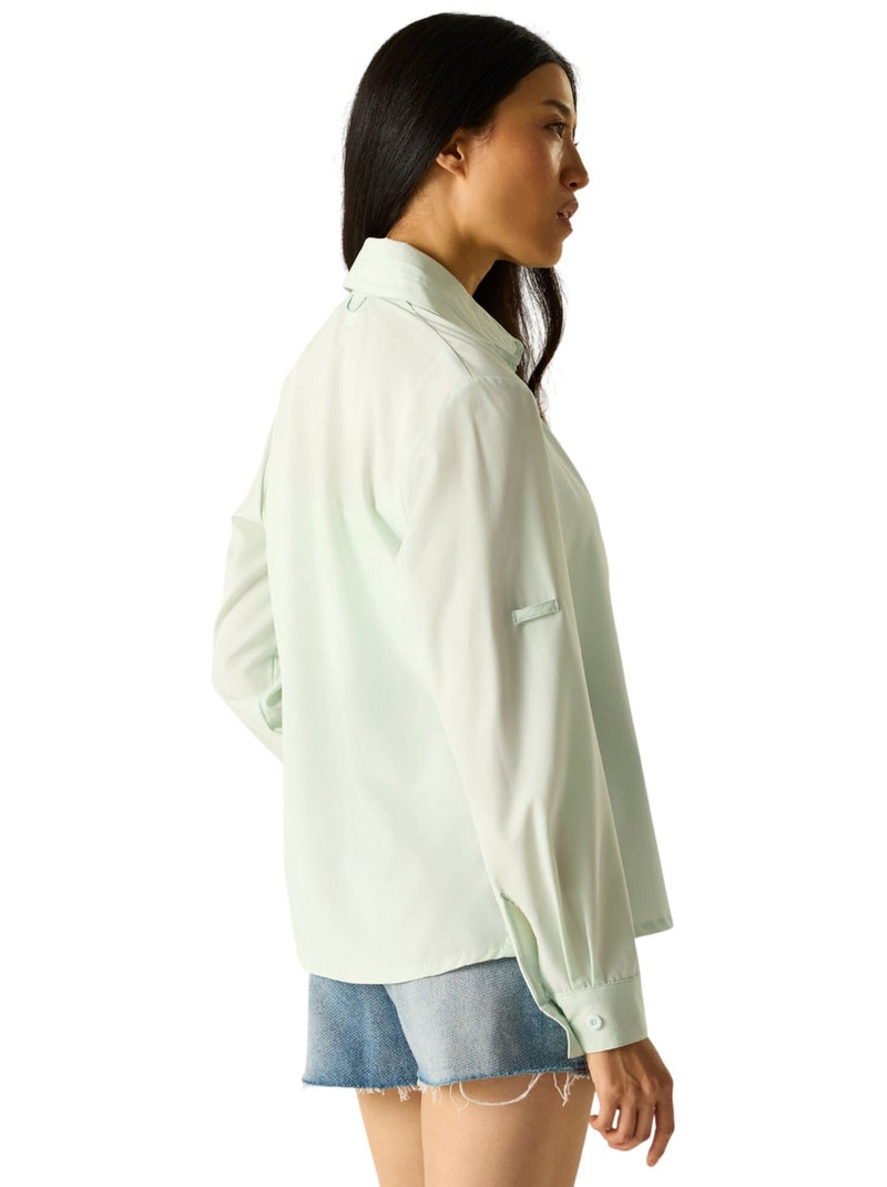 Chemise unie manches longues travel light - regatta Bleu aqua - Kiabi