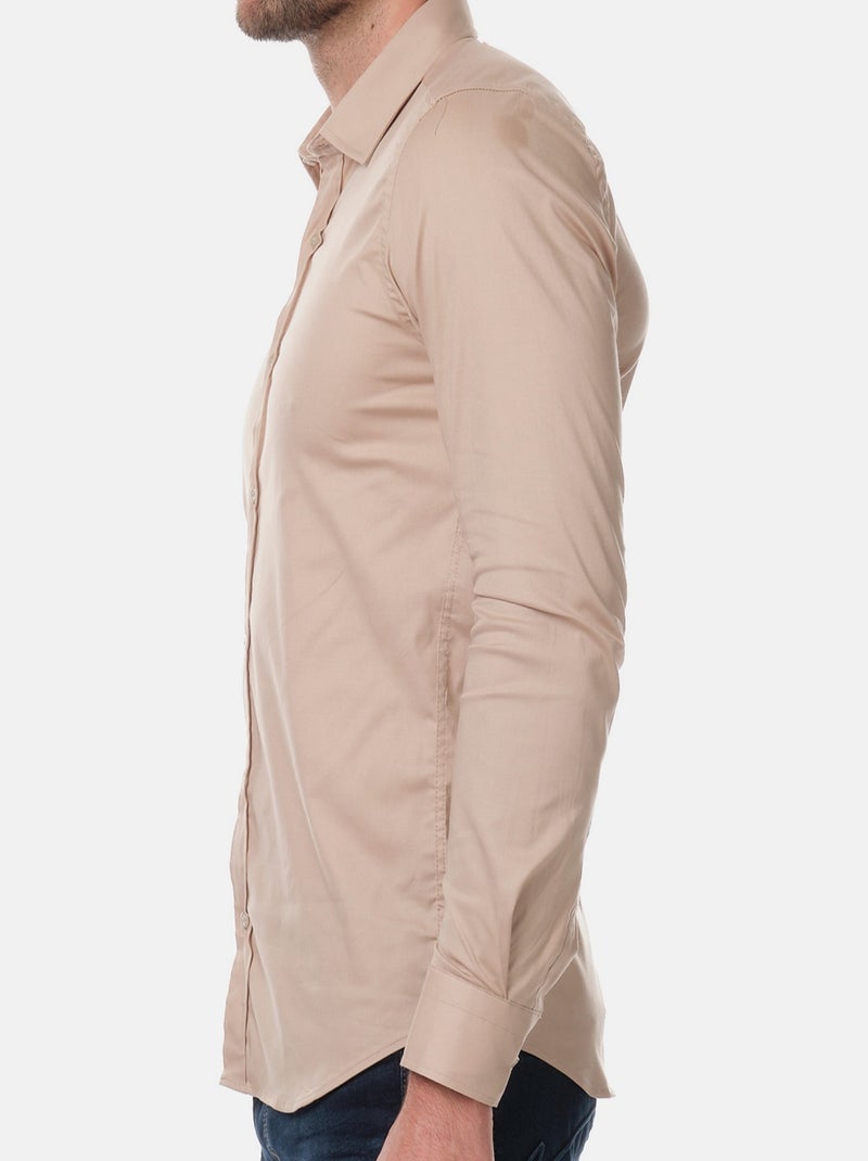 Chemise unie pour homme Beige - Kiabi
