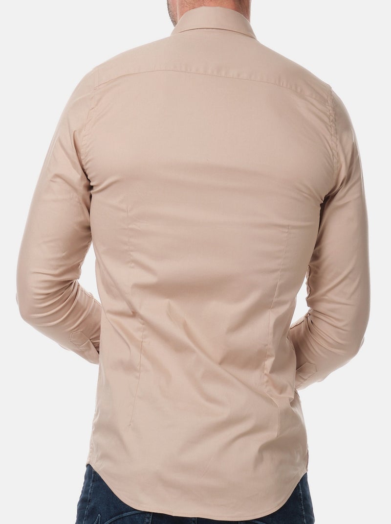 Chemise unie pour homme Beige - Kiabi