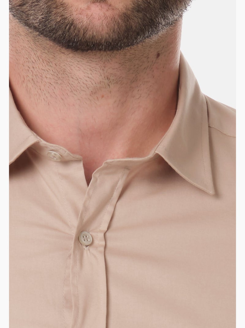 Chemise unie pour homme Beige - Kiabi