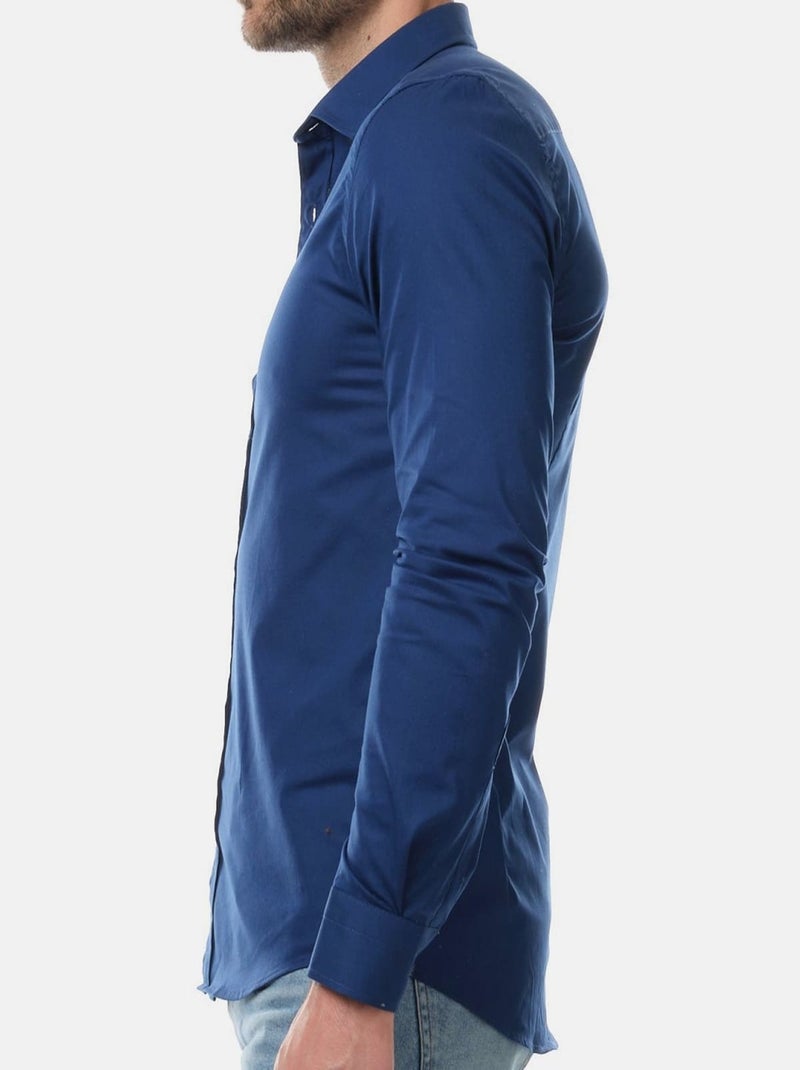 Chemise unie pour homme Bleu marine - Kiabi