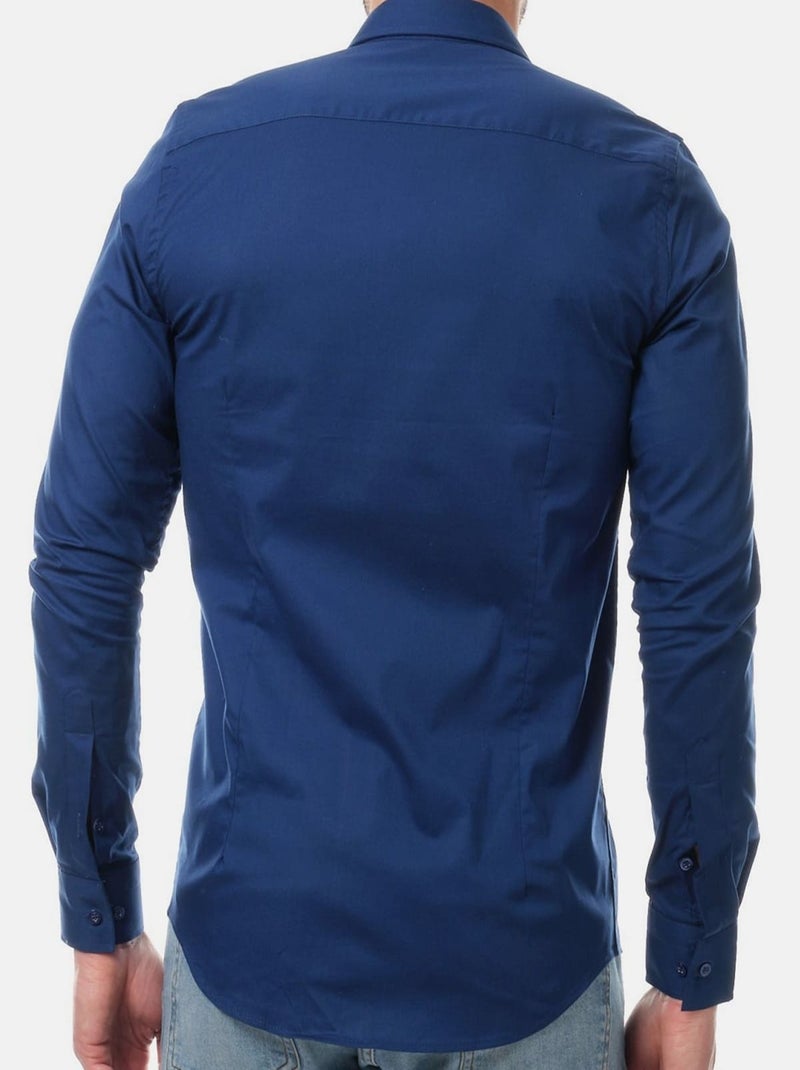 Chemise unie pour homme Bleu marine - Kiabi