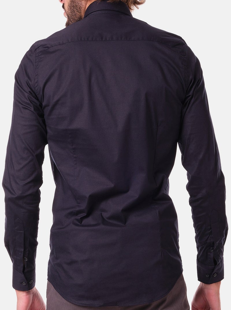 Chemise unie pour homme Bleu nuit - Kiabi